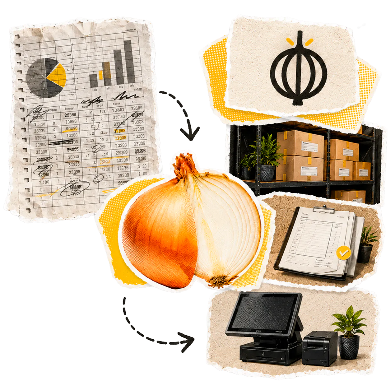 El negocio ordenado en capas después de migrar desde Excel.