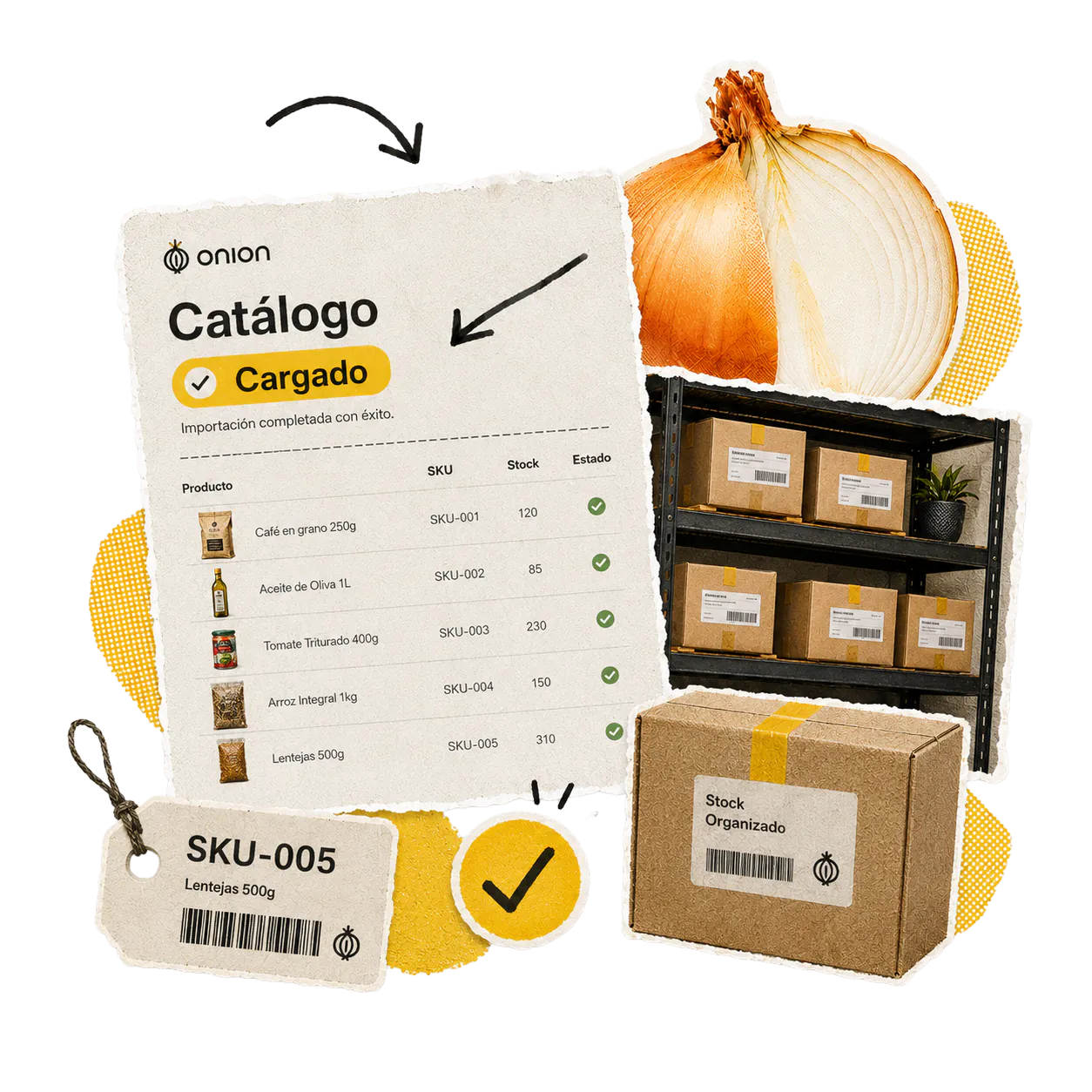 Catálogo de Onion ya cargado tras la migración.